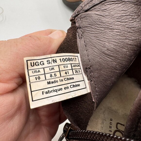 UGG EMALIE STOUT WATERPROOF LEATHER ANKLE WEDGE BOOT US 10 / EU 41 / UK 8.5 - Picture 13 of 13